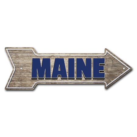 Signmission Maine Arrow Sign Funny Home Decor 24in Wide P-ARROW8-999758